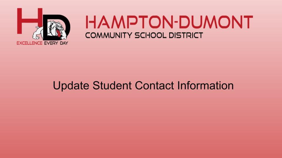 Update Student Contact Information