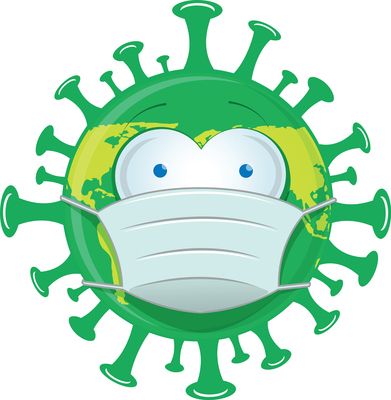 Virus icon with mask