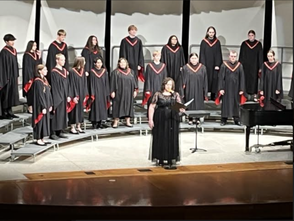 Chamber choir, with director Katelyn Elscott